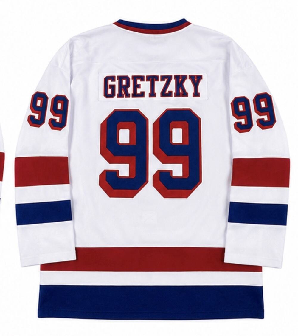 Wayne Gretzky #99 New York Rangers Hockey Jersey White Blue Red Adult XXL